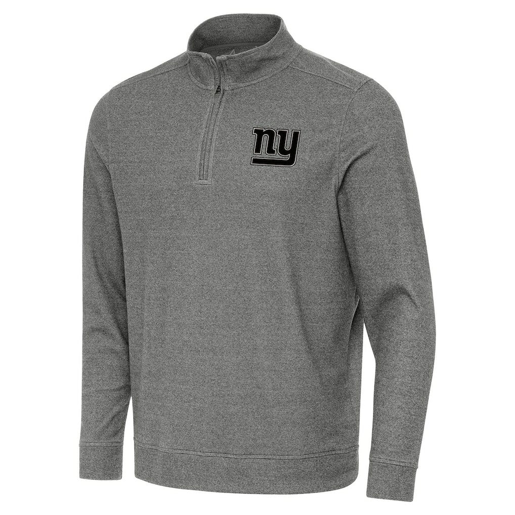New York Giants Antigua Subtle Quarter-Zip Top - Heather Black Tops