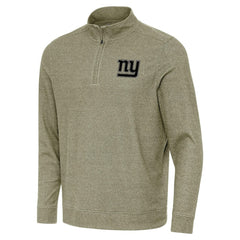 New York Giants Antigua Subtle Quarter-Zip Top - Heather Olive Tops