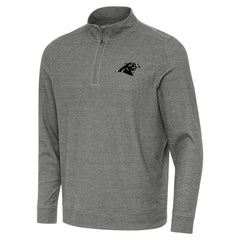 Carolina Panthers Antigua Subtle Quarter-Zip Top - Heather Black Tops