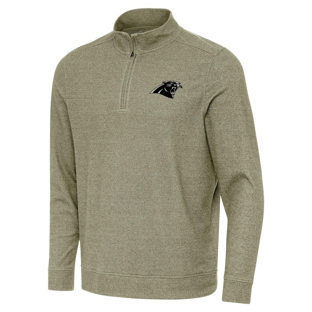 Carolina Panthers Antigua Subtle Quarter-Zip Top - Heather Olive Tops