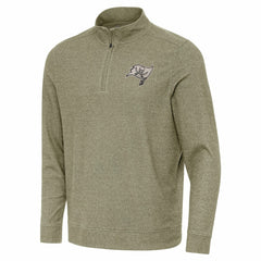 Tampa Bay Buccaneers Antigua Subtle Quarter-Zip Top - Heather Olive Tops