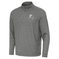 Cleveland Browns Antigua Subtle Quarter-Zip Top - Heather Black Tops