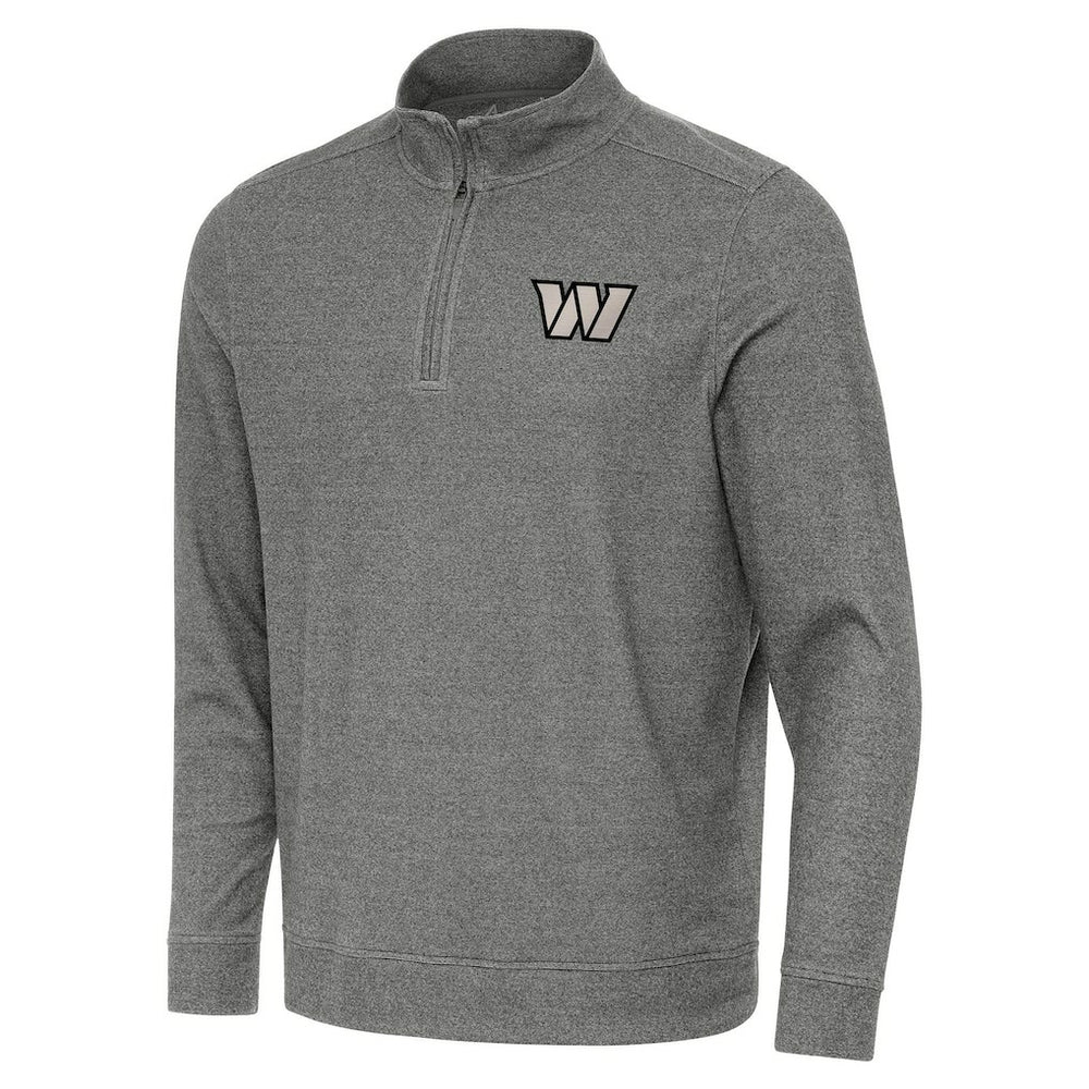 Washington Commanders Antigua Subtle Quarter-Zip Top - Heather Black Tops