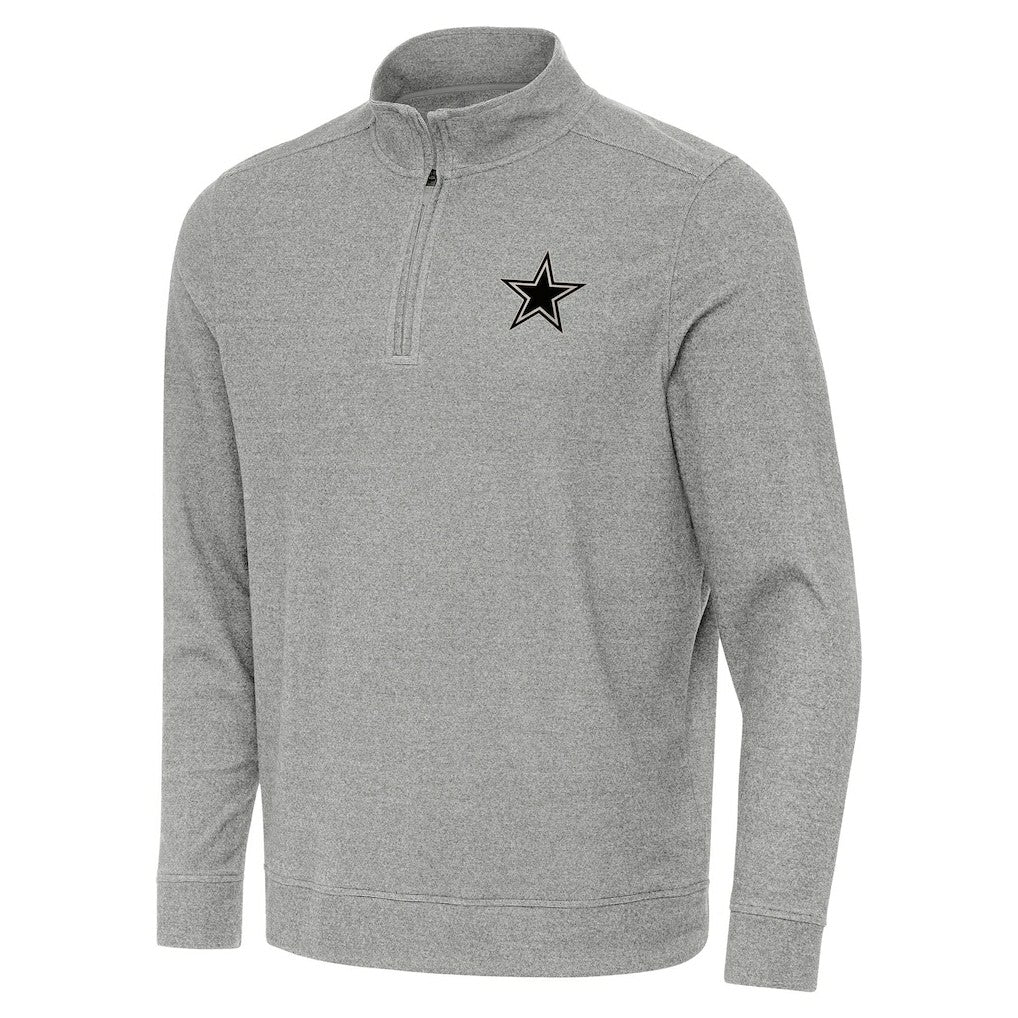 Dallas Cowboys Antigua Subtle Quarter-Zip Top - Heather Gray Tops