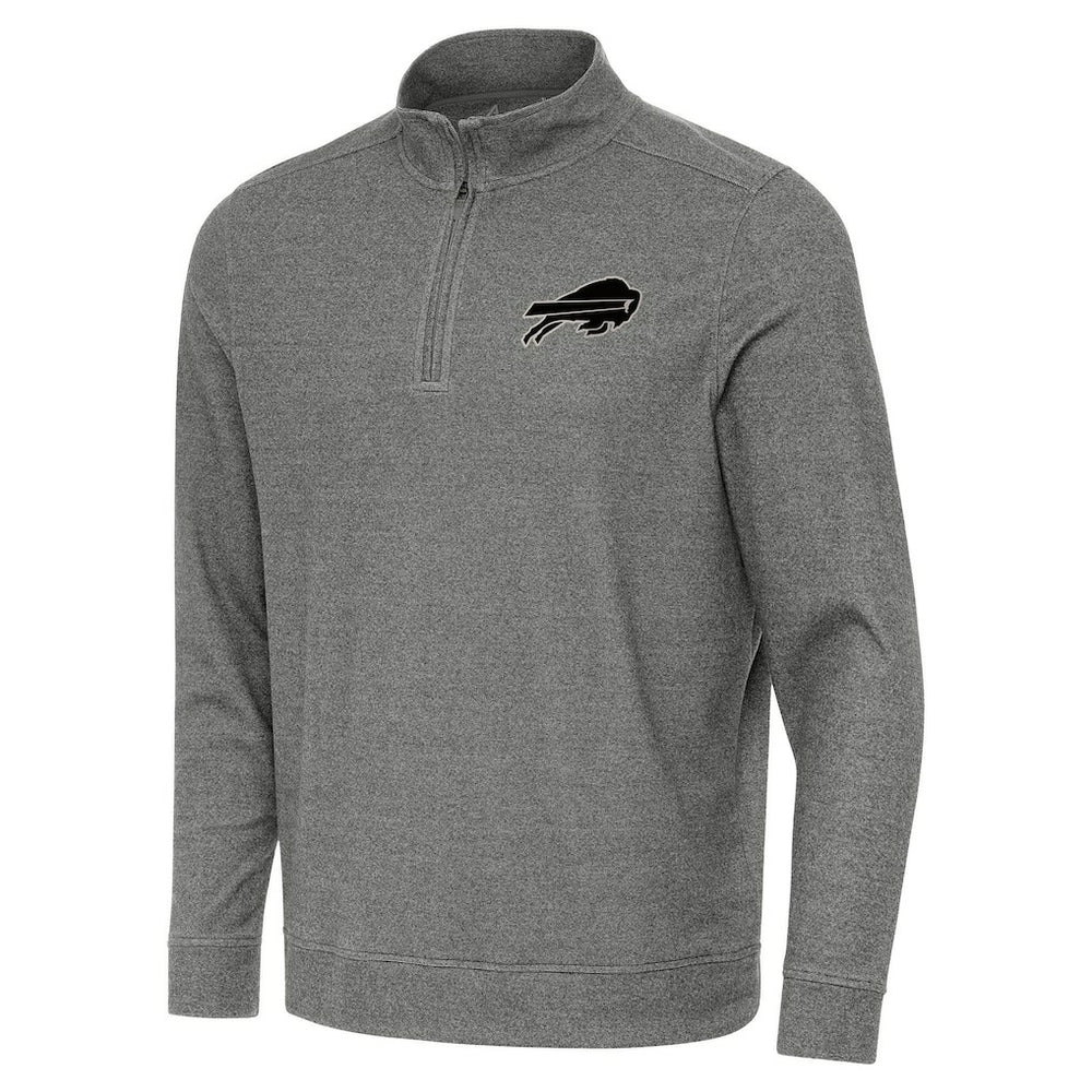 Buffalo Bills Antigua Subtle Quarter-Zip Top - Heather Black Tops