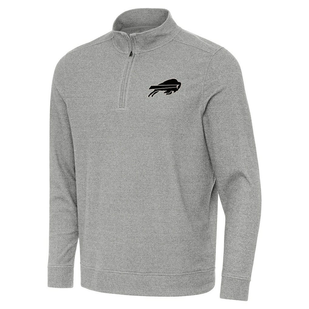 Buffalo Bills Antigua Subtle Quarter-Zip Top - Heather Gray Tops