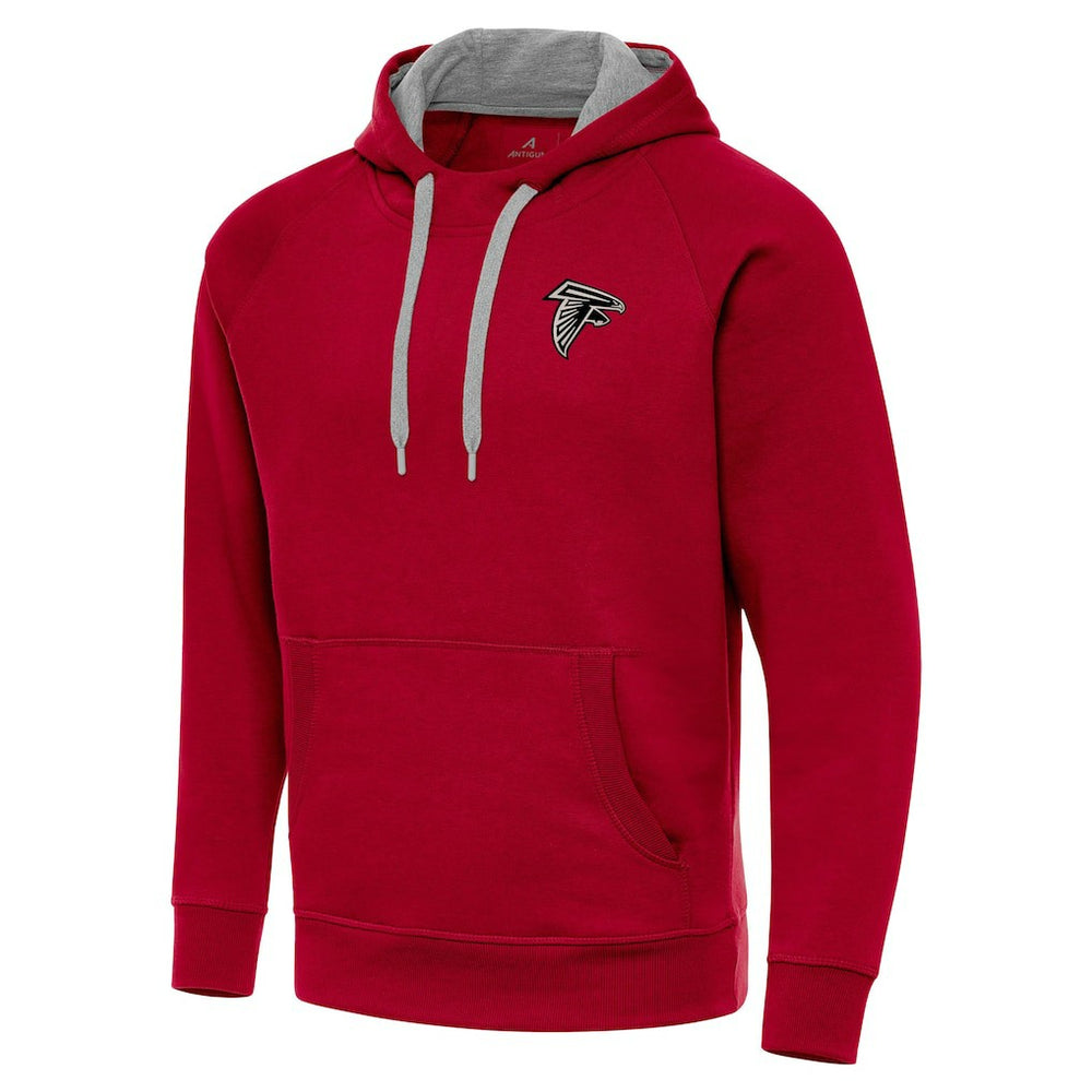 Atlanta Falcons Antigua Brushed Carbon Victory Pullover Hoodie - Red Hoodies