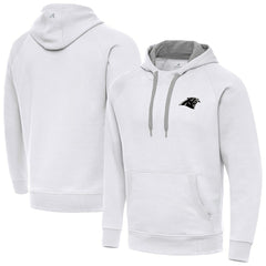 Carolina Panthers Antigua Brushed Carbon Victory Pullover Hoodie - White Hoodies
