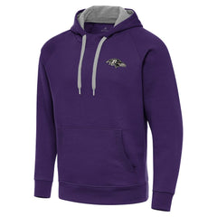 Baltimore Ravens Antigua Brushed Carbon Victory Pullover Hoodie - Purple Hoodies