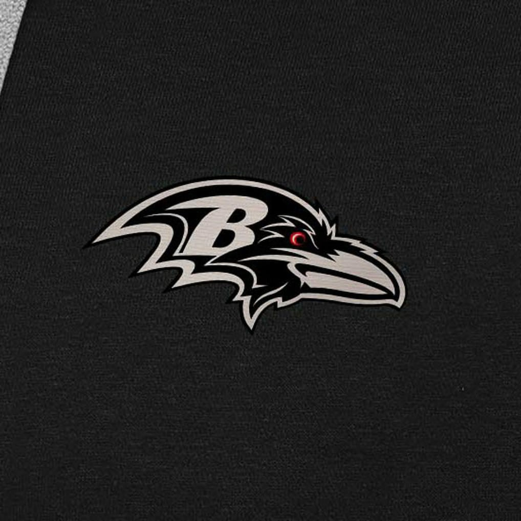 Baltimore Ravens Antigua Brushed Carbon Victory Pullover Hoodie - Black Hoodies