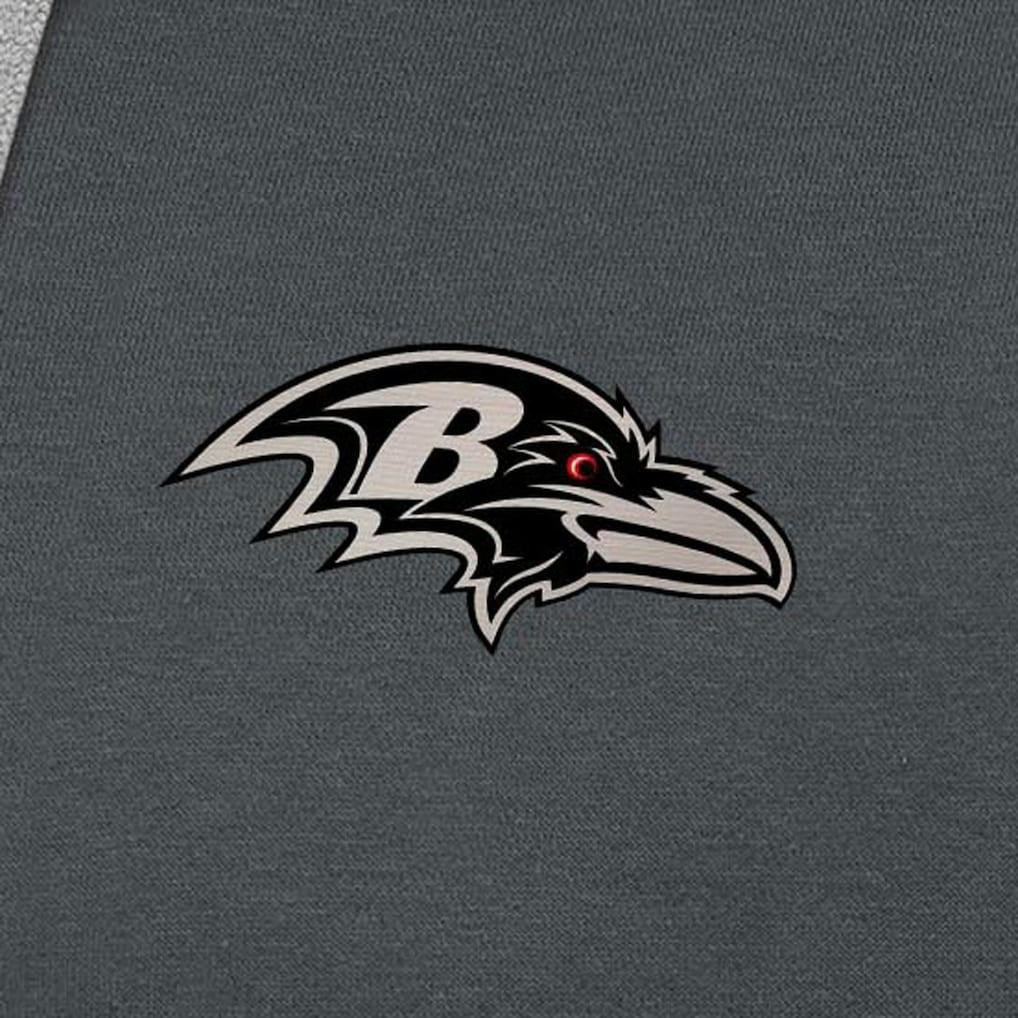 Baltimore Ravens Antigua Brushed Carbon Victory Pullover Hoodie - Charcoal Hoodies