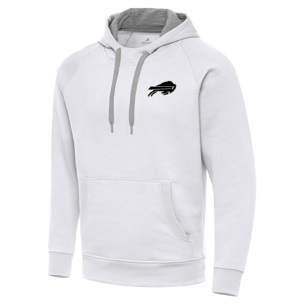 Buffalo Bills Antigua Brushed Carbon Victory Pullover Hoodie - White Hoodies