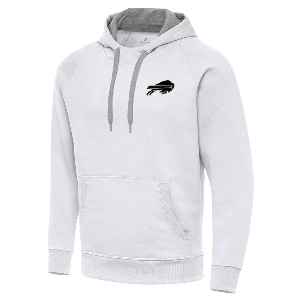 Buffalo Bills Antigua Brushed Carbon Victory Pullover Hoodie - White Hoodies