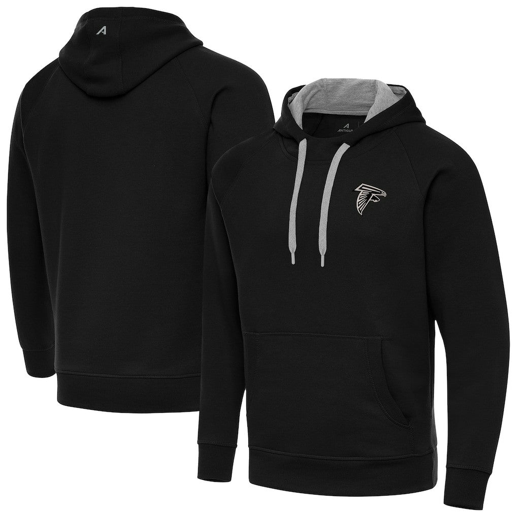 Atlanta Falcons Antigua Brushed Carbon Victory Pullover Hoodie - Black Hoodies