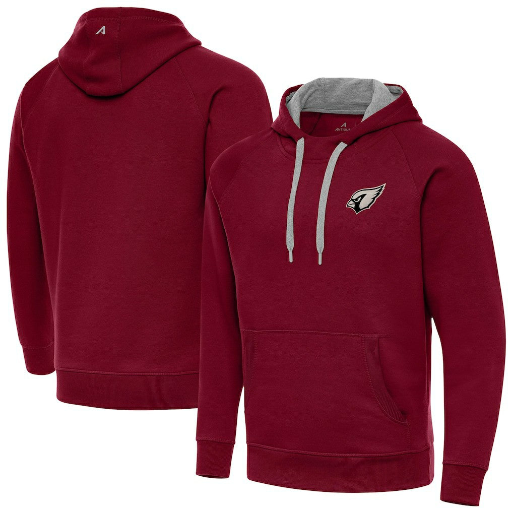 Arizona Cardinals Antigua Brushed Carbon Victory Pullover Hoodie - Cardinal Hoodies