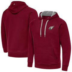 Arizona Cardinals Antigua Brushed Carbon Victory Pullover Hoodie - Cardinal Hoodies