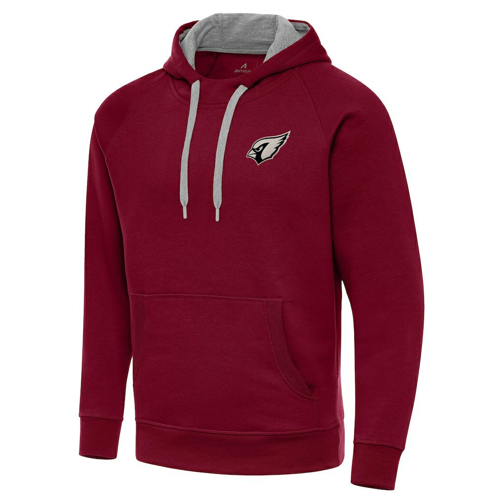 Arizona Cardinals Antigua Brushed Carbon Victory Pullover Hoodie - Cardinal Hoodies