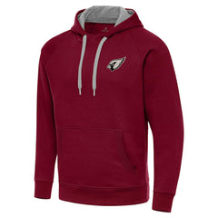 Arizona Cardinals Antigua Brushed Carbon Victory Pullover Hoodie - Cardinal Hoodies