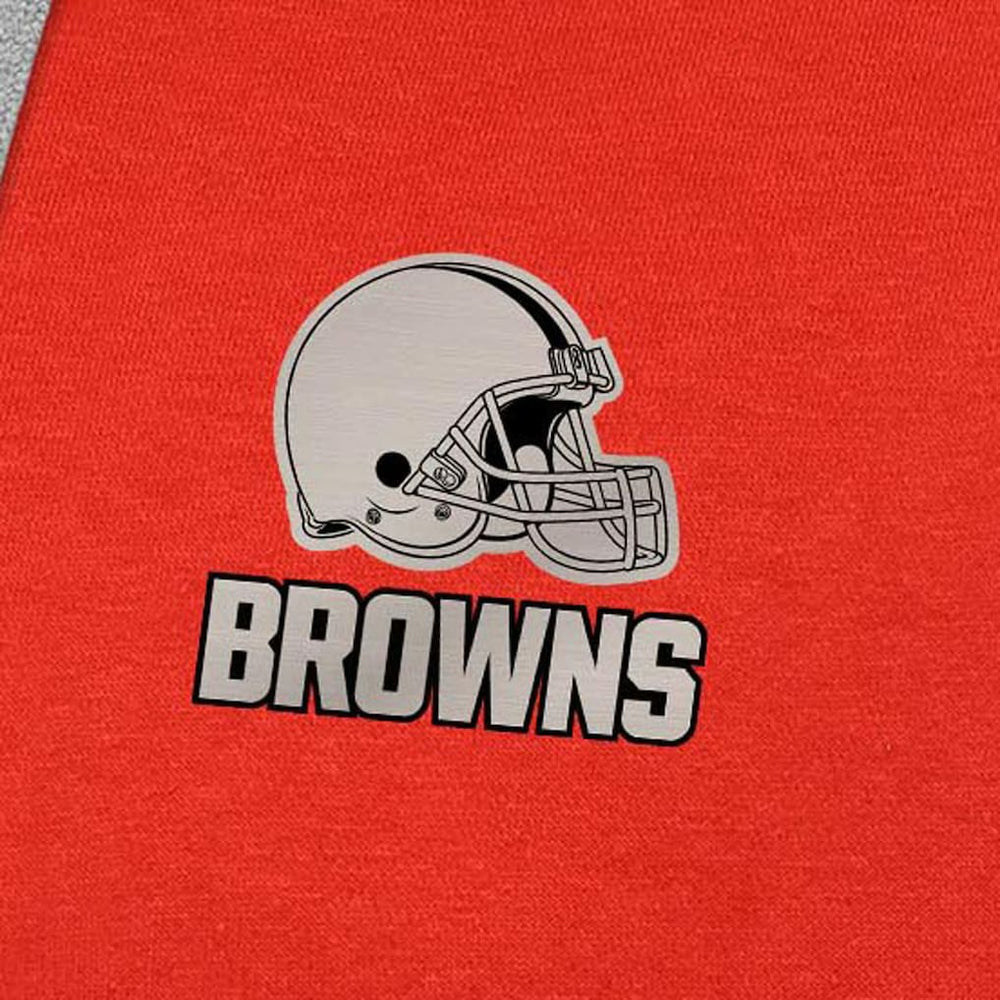 Cleveland Browns Antigua Brushed Carbon Victory Pullover Hoodie - Orange Hoodies