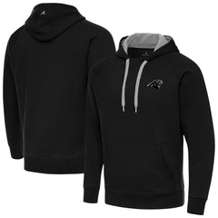 Carolina Panthers Antigua Brushed Carbon Victory Pullover Hoodie - Black Hoodies