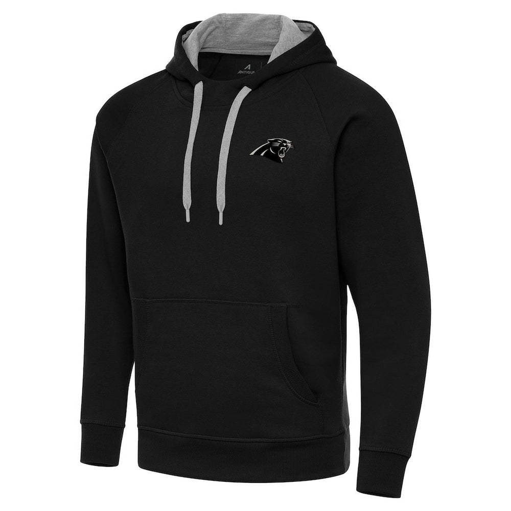Carolina Panthers Antigua Brushed Carbon Victory Pullover Hoodie - Black Hoodies