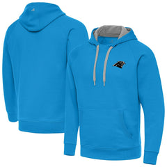 Carolina Panthers Antigua Brushed Carbon Victory Pullover Hoodie - Blue Hoodies