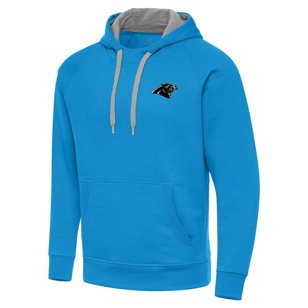 Carolina Panthers Antigua Brushed Carbon Victory Pullover Hoodie - Blue Hoodies