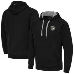 Chicago Bears Antigua Brushed Carbon Victory Pullover Hoodie - Black Hoodies