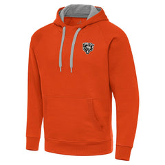 Chicago Bears Antigua Brushed Carbon Victory Pullover Hoodie - Orange Hoodies
