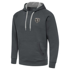 Chicago Bears Antigua Brushed Carbon Victory Pullover Hoodie - Charcoal Hoodies