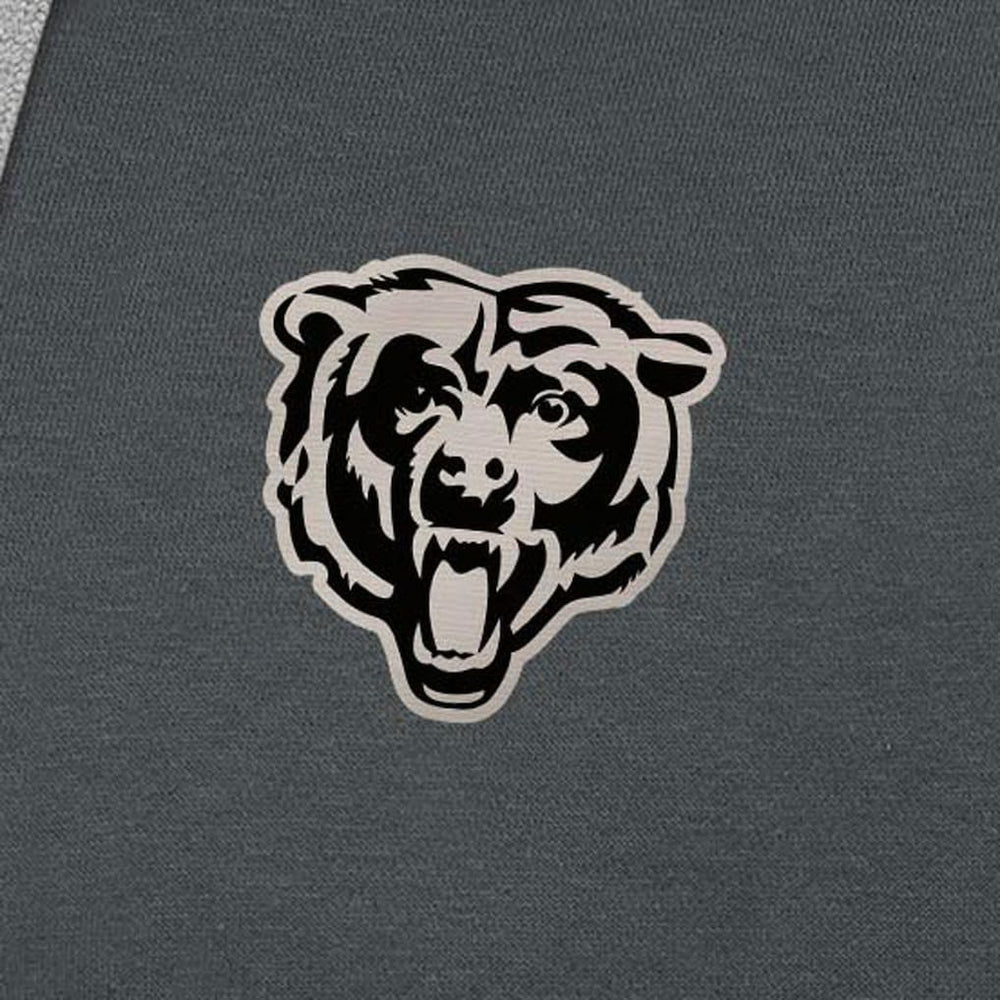 Chicago Bears Antigua Brushed Carbon Victory Pullover Hoodie - Charcoal Hoodies