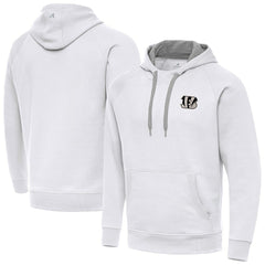 Cincinnati Bengals Antigua Brushed Carbon Victory Pullover Hoodie - White Hoodies