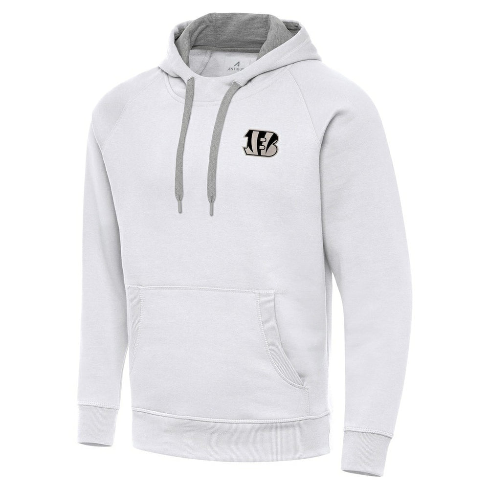 Cincinnati Bengals Antigua Brushed Carbon Victory Pullover Hoodie - White Hoodies