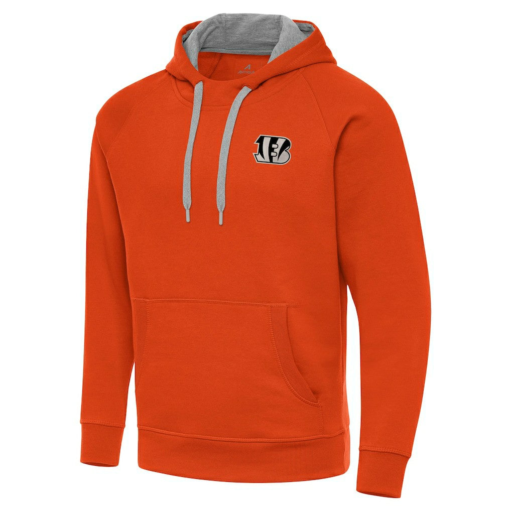 Cincinnati Bengals Antigua Brushed Carbon Victory Pullover Hoodie - Orange Hoodies