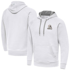 Cleveland Browns Antigua Brushed Carbon Victory Pullover Hoodie - White Hoodies