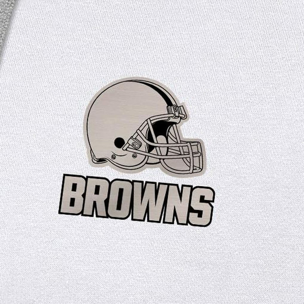 Cleveland Browns Antigua Brushed Carbon Victory Pullover Hoodie - White Hoodies