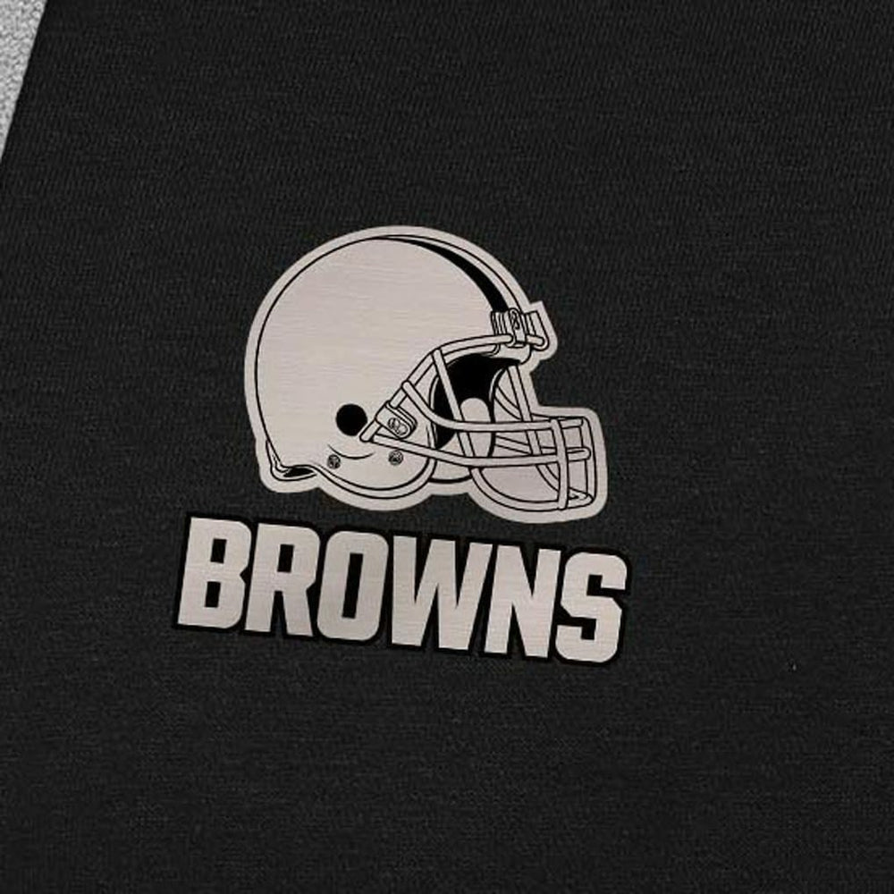 Cleveland Browns Antigua Brushed Carbon Victory Pullover Hoodie - Black Hoodies