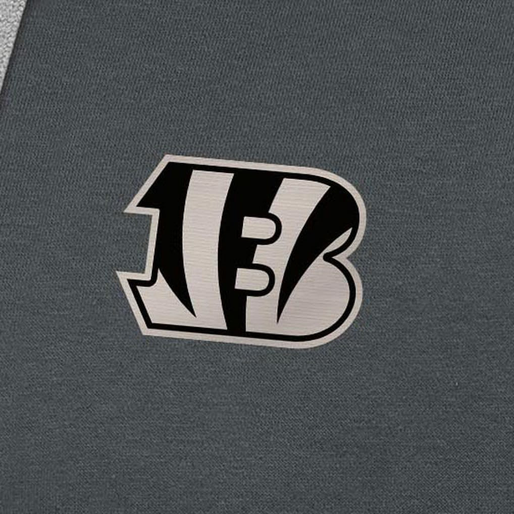 Cincinnati Bengals Antigua Brushed Carbon Victory Pullover Hoodie - Charcoal Hoodies