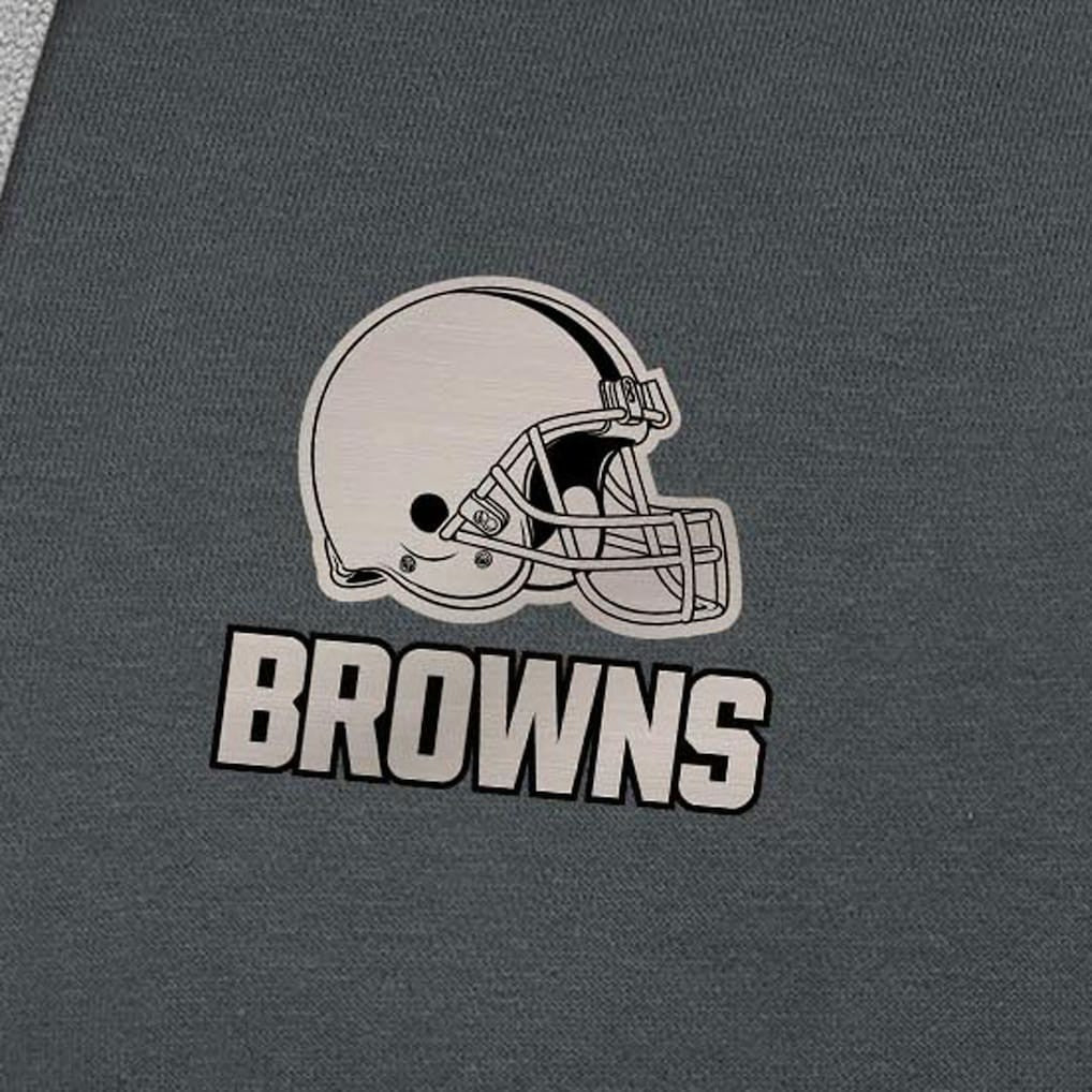 Cleveland Browns Antigua Brushed Carbon Victory Pullover Hoodie - Charcoal Hoodies