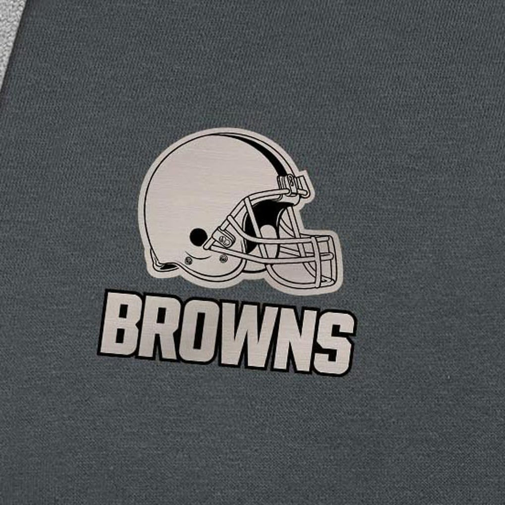 Cleveland Browns Antigua Brushed Carbon Victory Pullover Hoodie - Charcoal Hoodies