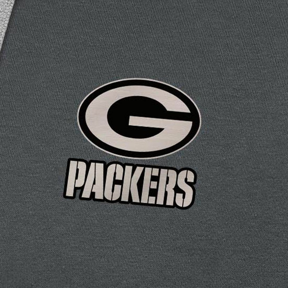 Green Bay Packers Antigua Brushed Carbon Victory Pullover Hoodie - Charcoal Hoodies