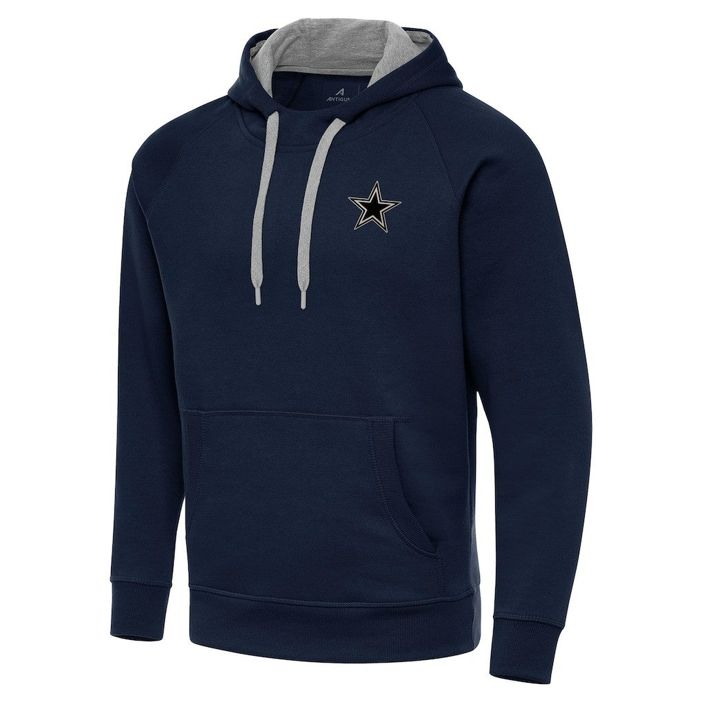 Dallas Cowboys Antigua Brushed Carbon Victory Pullover Hoodie - Navy Hoodies