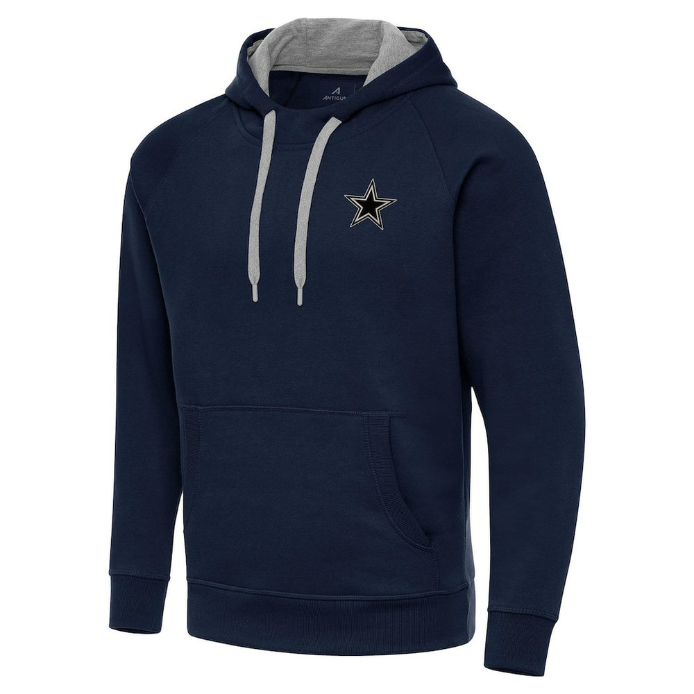 Dallas Cowboys Antigua Brushed Carbon Victory Pullover Hoodie - Navy Hoodies