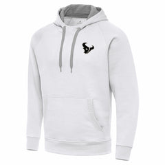 Houston Texans Antigua Brushed Carbon Victory Pullover Hoodie - White Hoodies