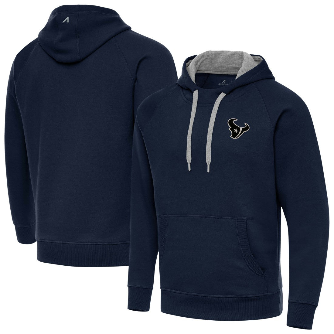 Houston Texans Antigua Brushed Carbon Victory Pullover Hoodie - Navy Hoodies