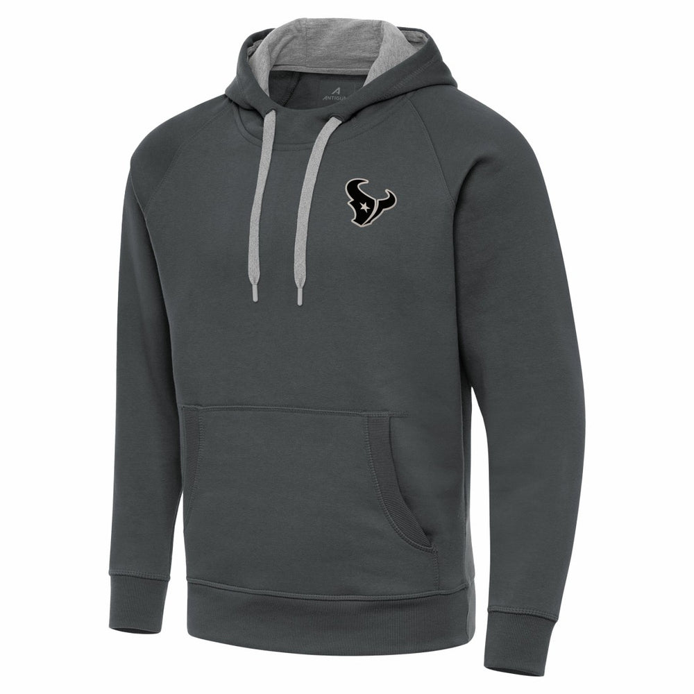 Houston Texans Antigua Brushed Carbon Victory Pullover Hoodie - Charcoal Hoodies