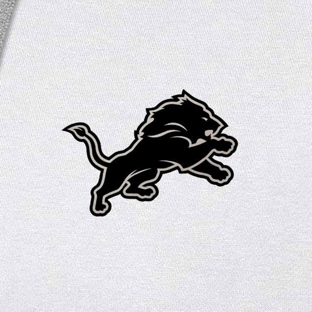 Detroit Lions Antigua Brushed Carbon Victory Pullover Hoodie - White Hoodies