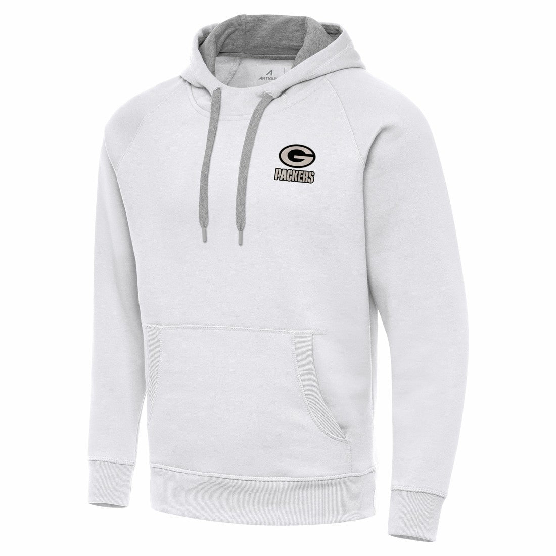 Green Bay Packers Antigua Brushed Carbon Victory Pullover Hoodie - White Hoodies