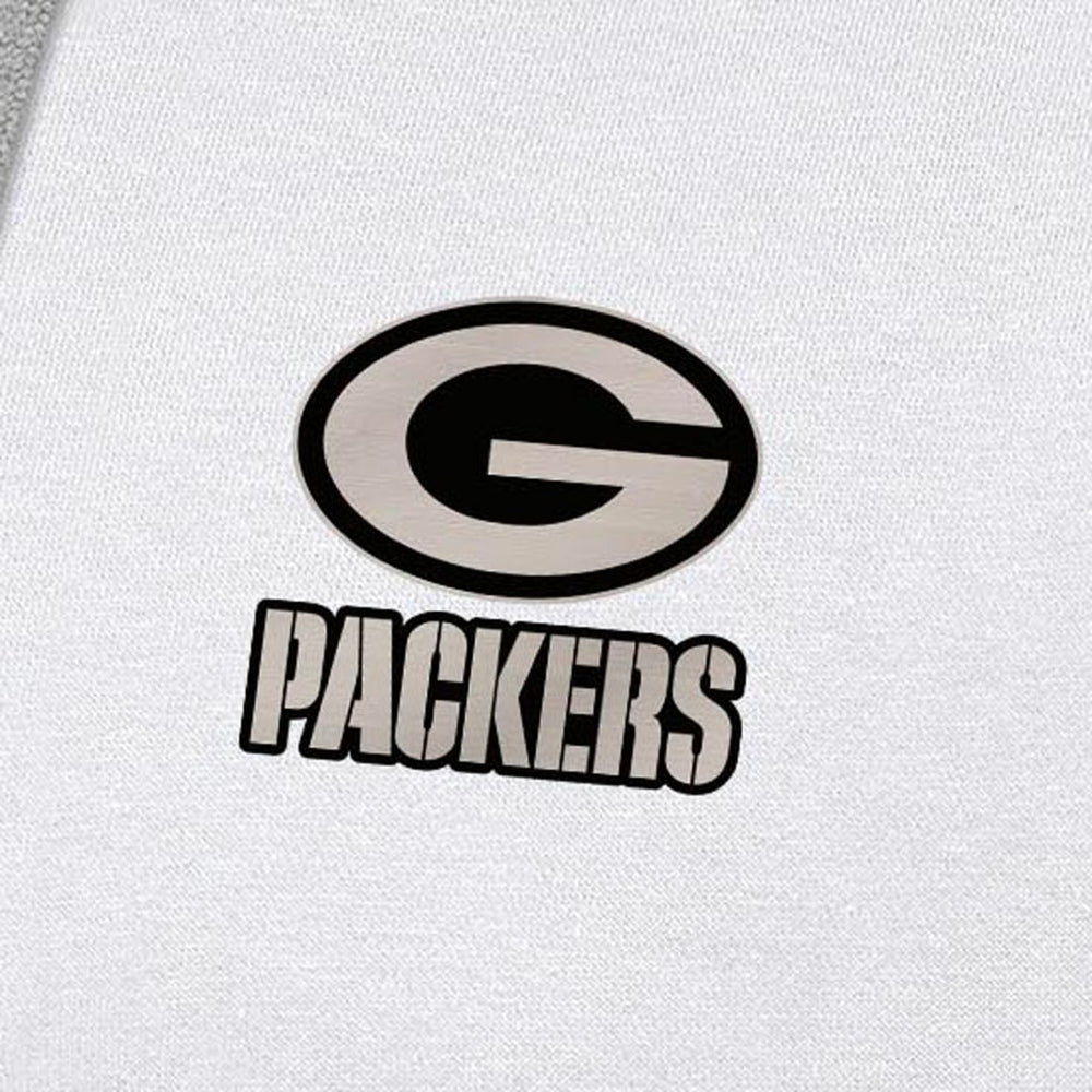 Green Bay Packers Antigua Brushed Carbon Victory Pullover Hoodie - White Hoodies