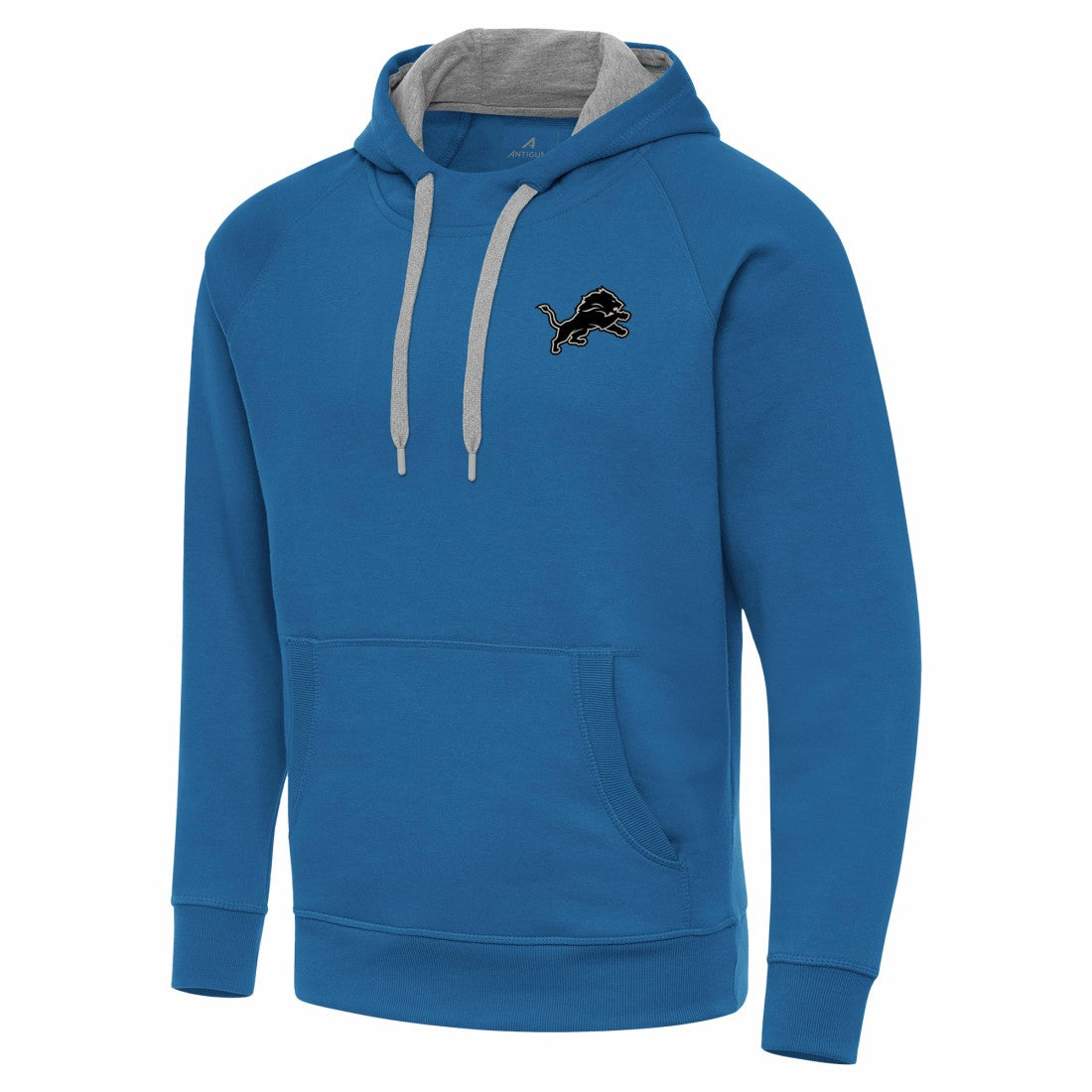 Detroit Lions Antigua Brushed Carbon Victory Pullover Hoodie - Blue Hoodies